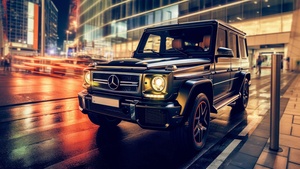Mercedes-Benz AMG G 63, City night, G Wagon, Urban, AI art, 4K wallpaper