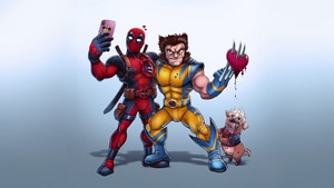 Deadpool And Wolverine, Deadpool 3, Wolverine, Deadpool, Superheroes, Artwork, Digital Art, Dogpool, Artstation, 4K wallpaper