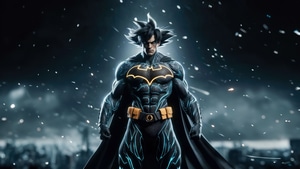 Goku, Batman, Anime, Ai, Superheroes, Artwork, Digital Art, 4K wallpaper