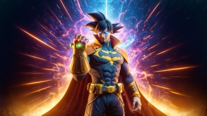 Goku, Batman, Anime, Ai, Superheroes, Artwork, Digital Art, 4K wallpaper