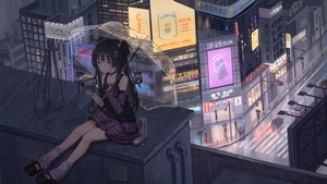 Artist, Artwork, Art, Digital Art, Anime Girl, Umbrella, Pixiv, 4K wallpaper
