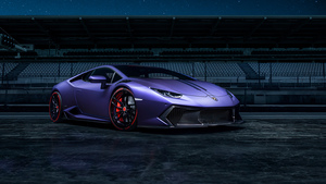 Lamborghini Huracan, Purple aesthetic, 4K wallpaper