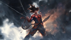 Goku, Spiderman, Artwork, Anime, Artist, Digital Art, Art, Ai, 4K wallpaper