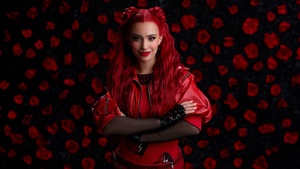 Kylie Cantrall, Descendants: The Rise of Red, 2024 Movies, Red aesthetic, Dark red, 4K wallpaper