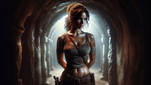 Lara Croft, Tomb Raider, Games, Ai Girls, Ai, Artist, Artwork, Digital Art, Deviantart, Video Games, 4K wallpaper