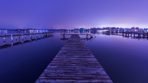 Pier, Evening, Nature, 4K wallpaper