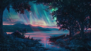 Boat, Dream, Northern Lights, Artist, Artwork, Digital Art, Artstation, 4K wallpaper