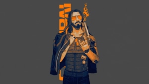 Keanu Reeves, Cyberpunk 2077, Games, Johnny Silverhand, Artwork, Art, Digital Art, Video Games, 4K wallpaper