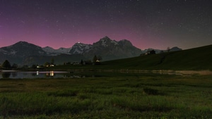 Mountains, Stars, Lake, Nature, 4K wallpaper