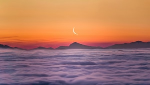 Moon, Clouds, Nature, 4K wallpaper