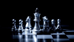Chessboard, Monochrome, King (Chess), Knight (Chess), Pawn (Chess), Rook (Chess), Bishop (Chess), Chess pieces, 4K wallpaper