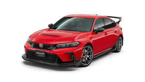 Honda Civic Type R, 2024, Red cars, White background, 4K wallpaper