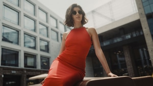 Girls, Red Dress, Model, Behance, 4K wallpaper