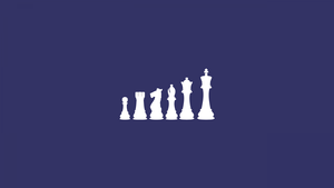 Chess pieces, Minimalist, Blue background, King (Chess), Knight (Chess), Pawn (Chess), Rook (Chess), Bishop (Chess), 4K wallpaper