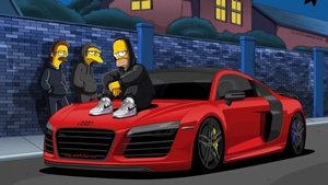 The Simpsons, Cartoons, Animated Tv Series, Audi R8, Audi, Cars, Artist, Artwork, Digital Art, 4K wallpaper