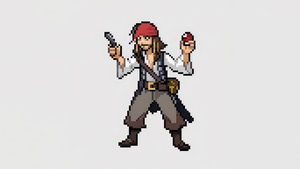 Jack Sparrow, 8 Bit, Pirates Of The Caribbean, Movies, Minimalism, Minimalist, White, Artist, Artwork, Digital Art, 4K wallpaper