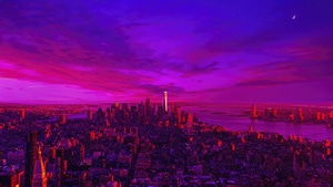 City, Buildings, Synthwave, Artist, Artwork, Digital Art, 4K wallpaper