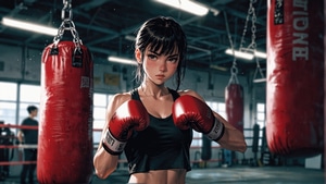 Anime Girl, Anime, Boxing, Artist, Artwork, Digital Art, Deviantart, 4K wallpaper
