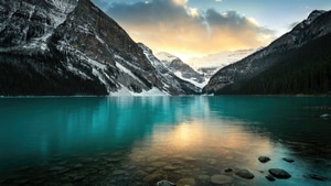 Lake, Mountains, Reflection, Nature, 4K wallpaper