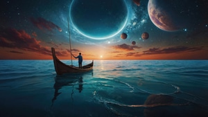 Alone, Boat, Artist, Artwork, Digital Art, 4K wallpaper