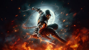Scorpion, Mortal Kombat, Games, Deviantart, Ai, Artwork, Artist, Digital Art, Video Games, 4K wallpaper