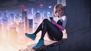 Gwen Stacy, Superheroes, Artwork, Digital Art, Pixiv, 4K wallpaper