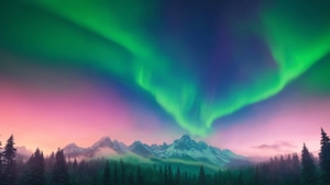 Aurora, Northern Lights, Mountains, Landscape, Nature, Sky, 4K wallpaper