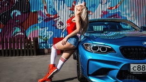 Girls, Model, Bmw, 4K wallpaper