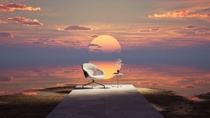 Chair, Sunset, Relaxing, Artist, Artwork, Digital Art, 4K wallpaper