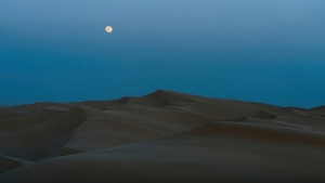 Moon, Desert, Landscape, Nature, 4K wallpaper