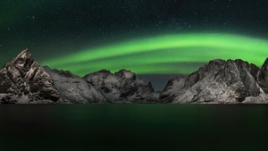 Norway, Mountains, Aurora, Northern Lights, Nature, 4K wallpaper