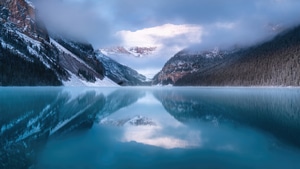 Lake, Winter, Reflection, Nature, 4K wallpaper