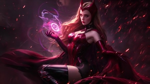 Scarlet Witch, Wanda Maximoff, Superheroes, Artwork, Artist, Digital Art, Ai, 4K wallpaper