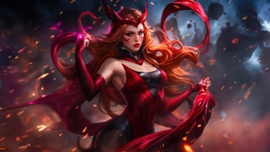 Scarlet Witch, Wanda Maximoff, Superheroes, Artwork, Artist, Digital Art, Ai, 4K wallpaper
