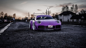 Porsche 992, Porsche, Cars, Behance, Purple, 4K wallpaper