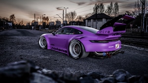 Porsche 992, Porsche, Cars, Behance, Purple, 4K wallpaper
