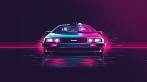 Delorean, Cars, Synthwave, Artist, Artwork, Digital Art, 4K wallpaper