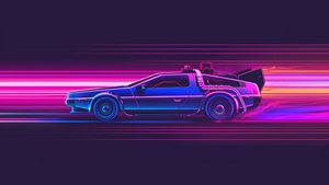 Delorean, Cars, Synthwave, Artist, Artwork, Digital Art, 4K wallpaper