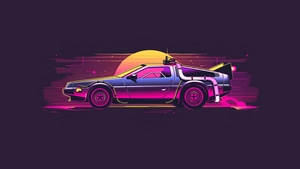 Delorean, Cars, Synthwave, Artist, Artwork, Digital Art, 4K wallpaper