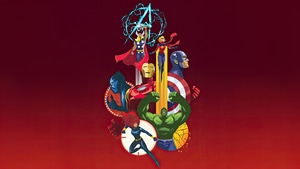 Iron Man, Hulk, Thor, Captain America, Black Panther, Superheroes, Artwork, Minimalism, Digital Art, 4K wallpaper