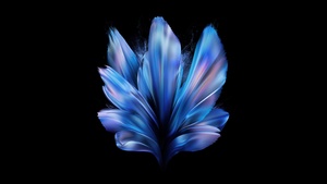 Vivo X Fold, Blue abstract, Black background, AMOLED, 4K wallpaper