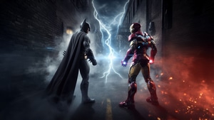 Batman, Iron Man, Superheroes, Artwork, Digital Art, Ai, 4K wallpaper