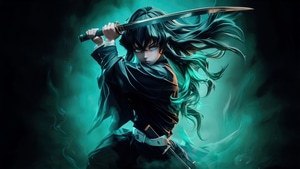 Demon Slayer Kimetsu No Yaiba, Anime, Artist, Artwork, Digital Art, Ai, Muichiro Tokito, 4K wallpaper