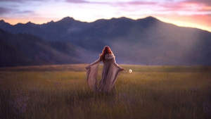 Girls, Model, Field, 4K wallpaper
