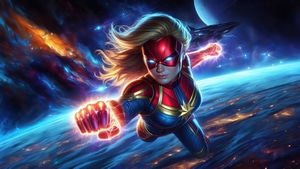 Captain Marvel, Superheroes, Artwork, Digital Art, Ai, Deviantart, 4K wallpaper