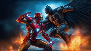 Batman, Iron Man, Superheroes, Artwork, Digital Art, Ai, 4K wallpaper