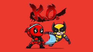Wolverine, Deadpool, Superheroes, Artist, Artwork, Digital Art, Minimalism, , 4K wallpaper