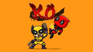 Wolverine, Deadpool, Superheroes, Artist, Artwork, Digital Art, Minimalism, , 4K wallpaper
