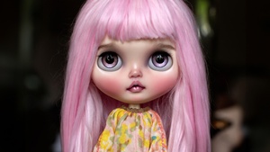 Pink hair, Blythe doll, Cute doll, 4K wallpaper