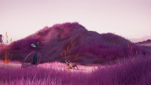 Pink aesthetic, Scenery, Landscape, Surreal, Pink grass, Dreamlike, Pastel, Tranquility, Ethereal, 4K wallpaper